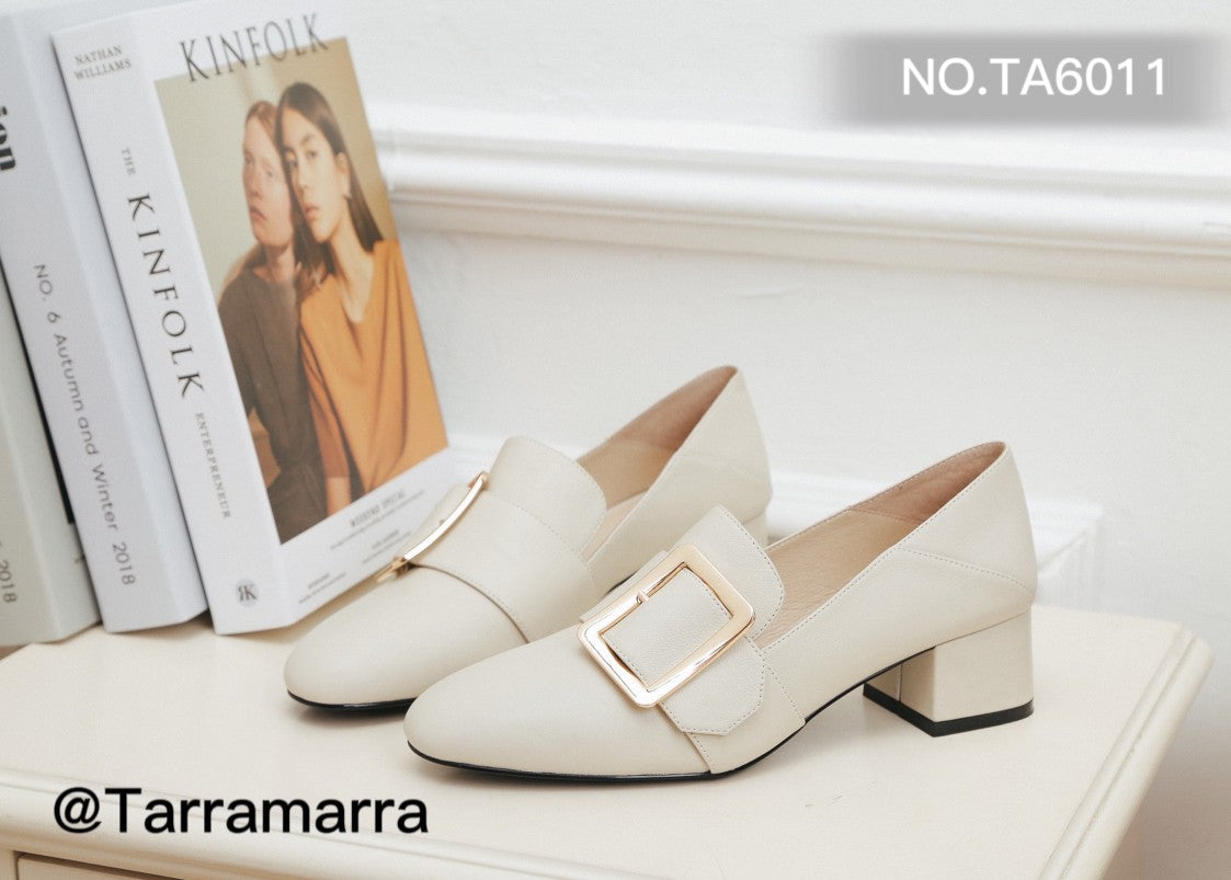 TARRAMARR Low Block Leather Heels Sammi TA6011