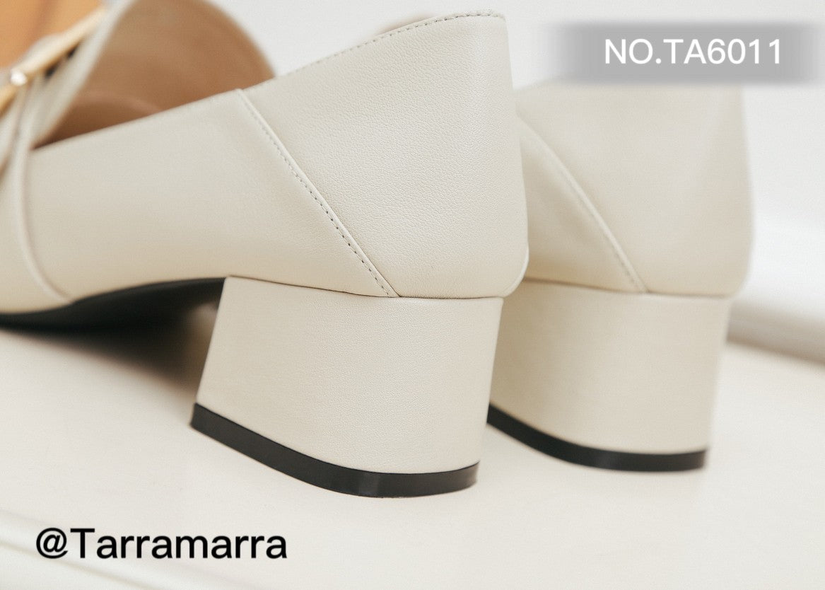 TARRAMARR Low Block Leather Heels Sammi TA6011