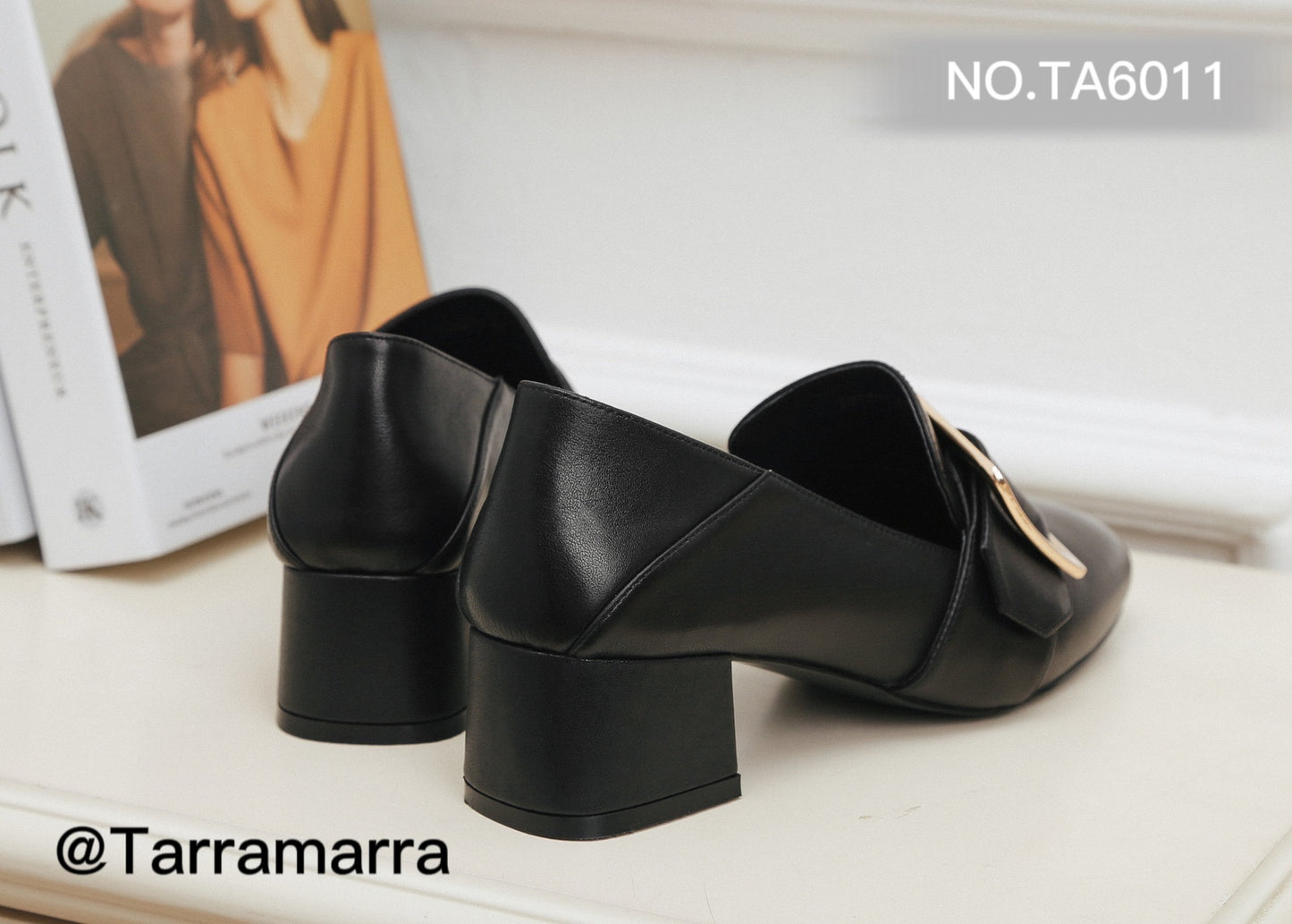 TARRAMARR Low Block Leather Heels Sammi TA6011