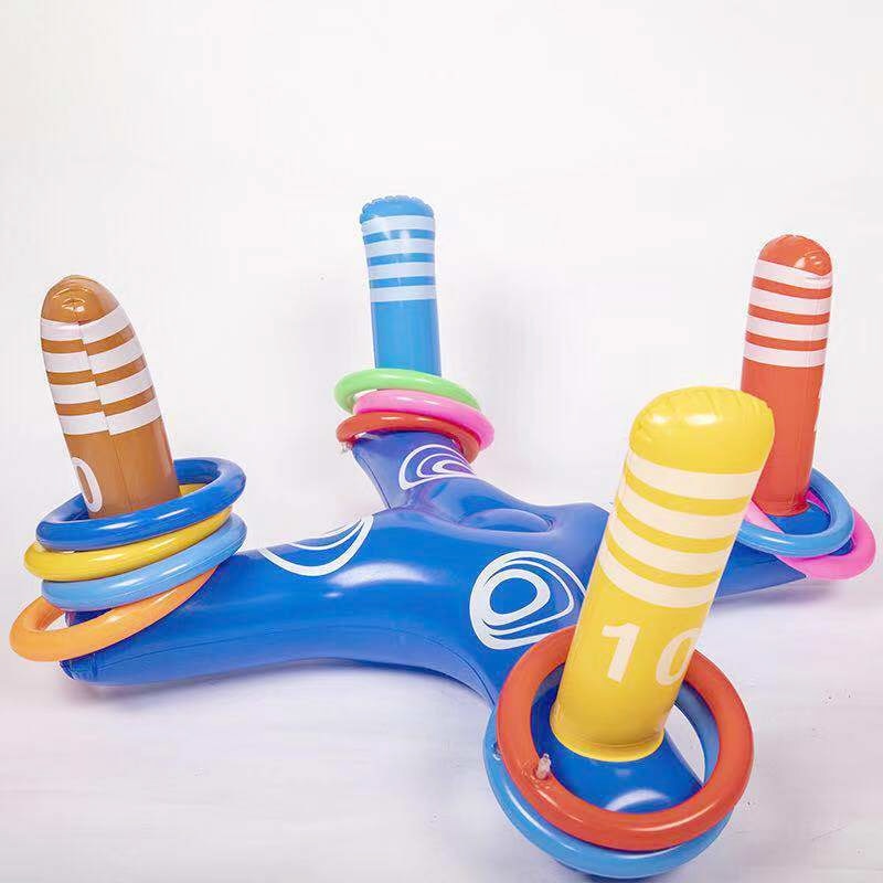 Summer Water Fun: Inflatable Ring Toss Pool Game Toy for Kids - Perfect for Outdoor Pool and Beach Play