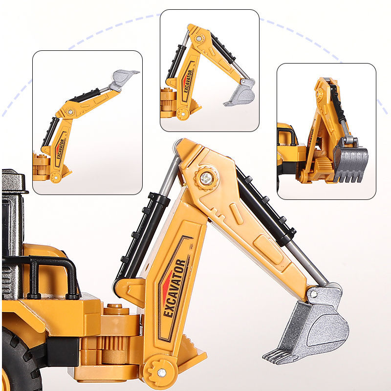 Diecast Construction Vehicle Toy Set: Excavator, Tractor, Cement Truck, Bulldozer, Crane – Perfect for Boys' Education and Play, Wholesale Gift