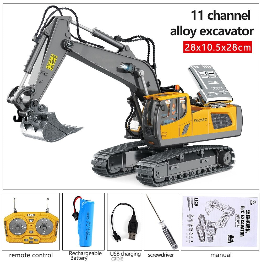 1/20 Scale RC Excavator: Remote Control Alloy Construction Vehicle with 680-Degree Rotation – Perfect Kids Gift for Engineering Play