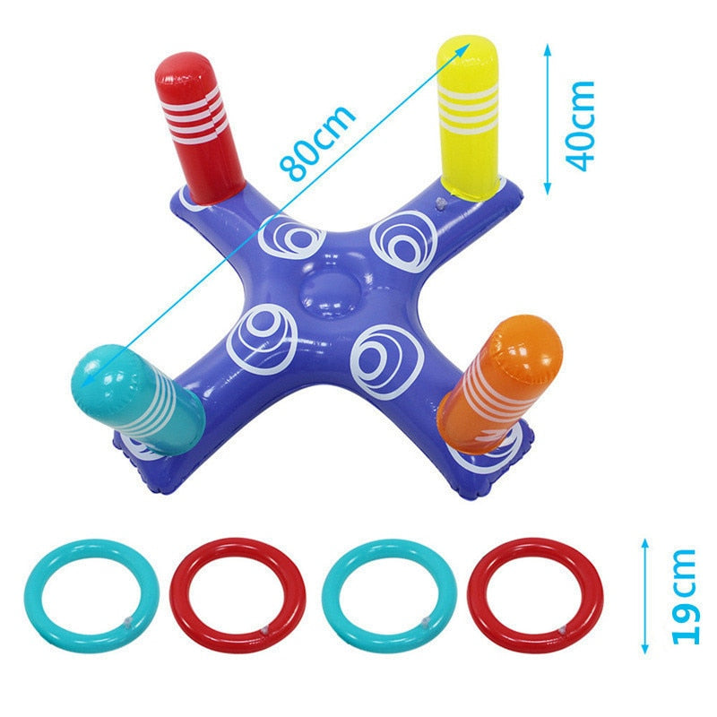 Summer Water Fun: Inflatable Ring Toss Pool Game Toy for Kids - Perfect for Outdoor Pool and Beach Play