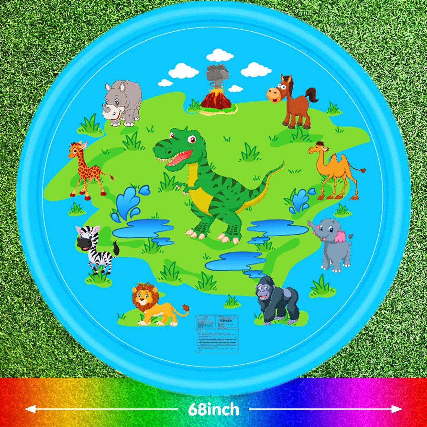 Inflatable Water Spray Pad for Kids - 100/170 CM Summer Beach Outdoor Game Toy for Lawn and Pool Fun