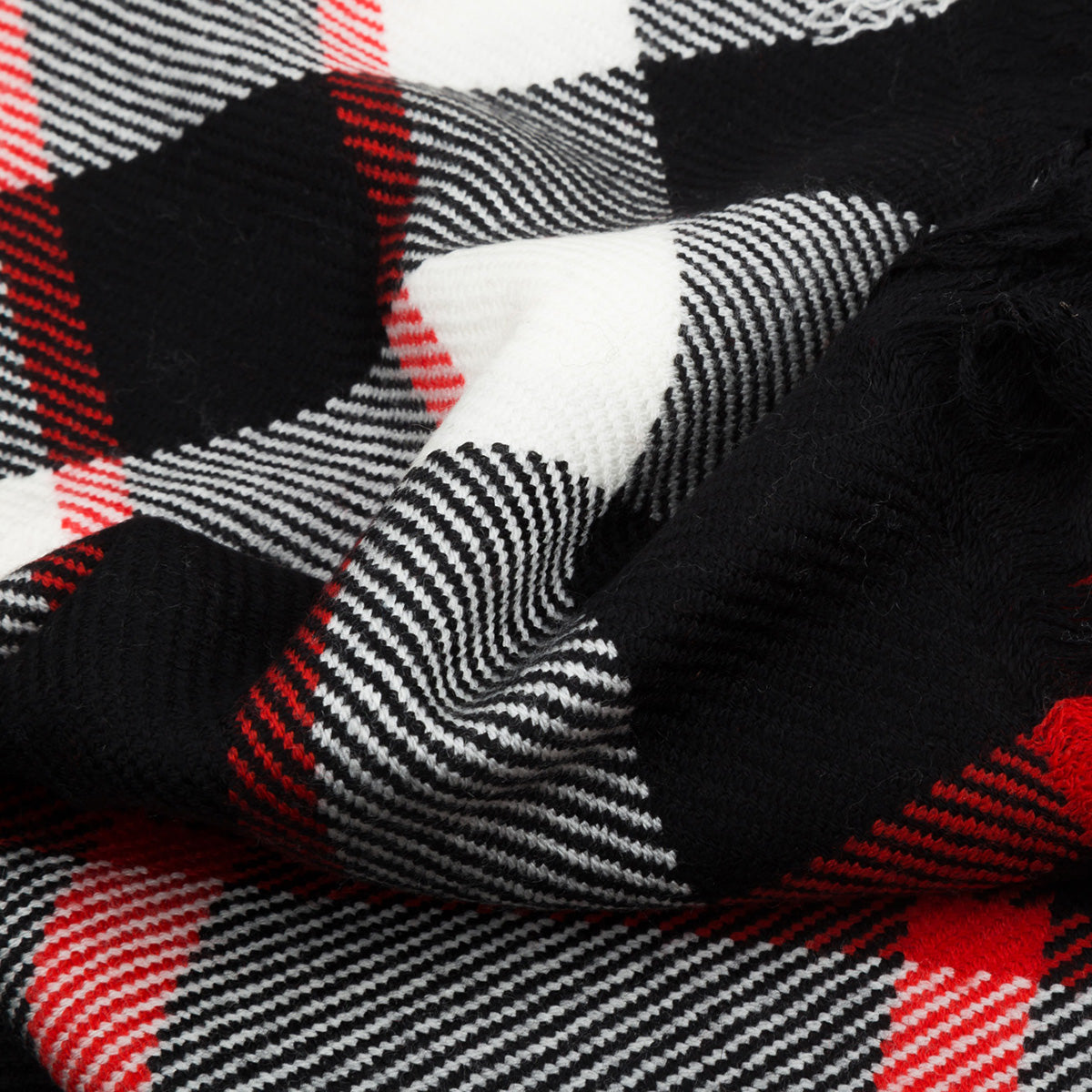 Ugg Fringed Check Wool Scarf