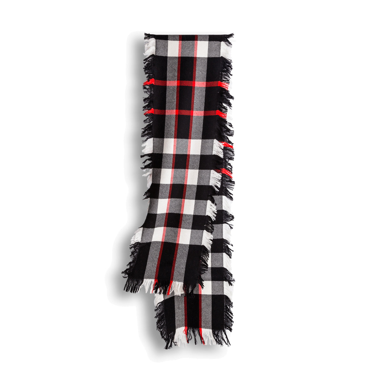 Ugg Fringed Check Wool Scarf