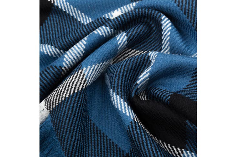 Ugg Fringed Check Wool Scarf WS089