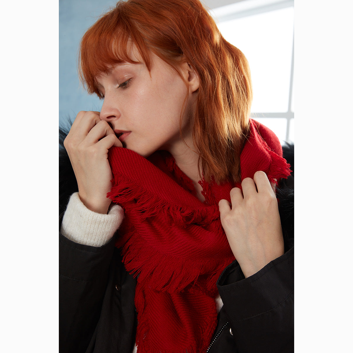Ugg Fringed Wool Scarf WS092