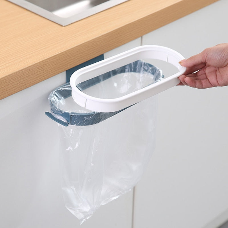 Kitchen Hanging Trash Can Cabinet Door Basket Waste Bin Garbage Rack Tool Storage Holder Kitchen Organizer