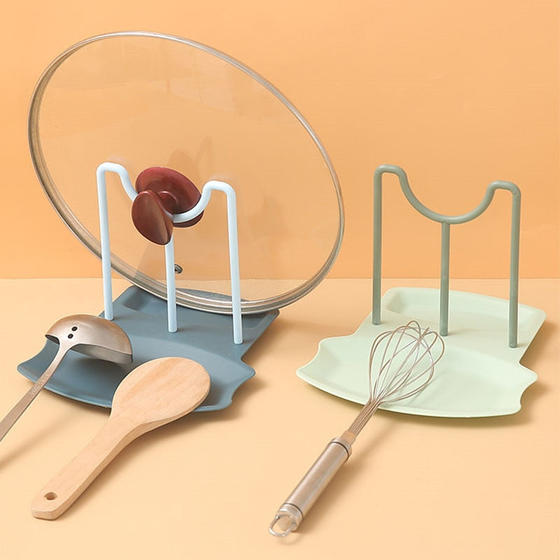 Kitchen Organizer Pot Lid Holder Countertop Punch-free Spoons Holder Home Kitchen Shelves Accessories Tools
