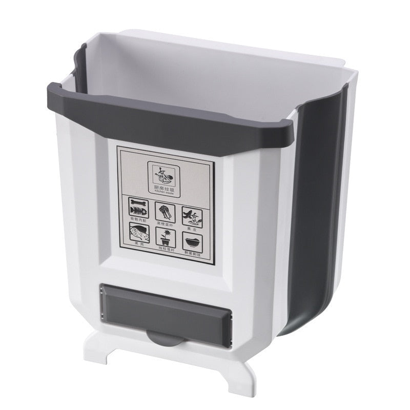 Foldable Trash Bin Hanging Waste Bin For Kitchen Garbage Can