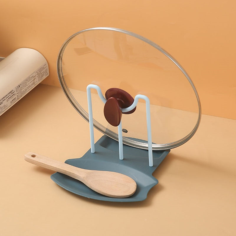 Kitchen Organizer Pot Lid Holder Countertop Punch-free Spoons Holder Home Kitchen Shelves Accessories Tools