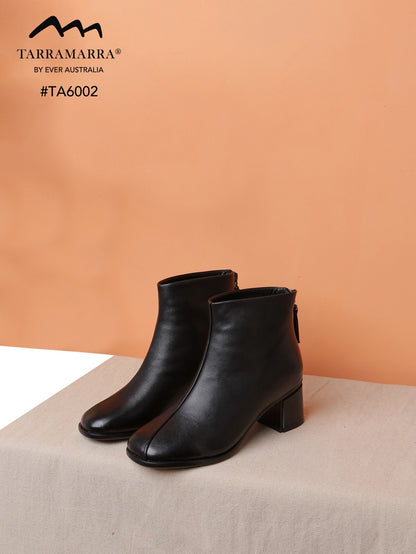 TARRAMARR Romina Women Black Leather Ankle Boots TA6002