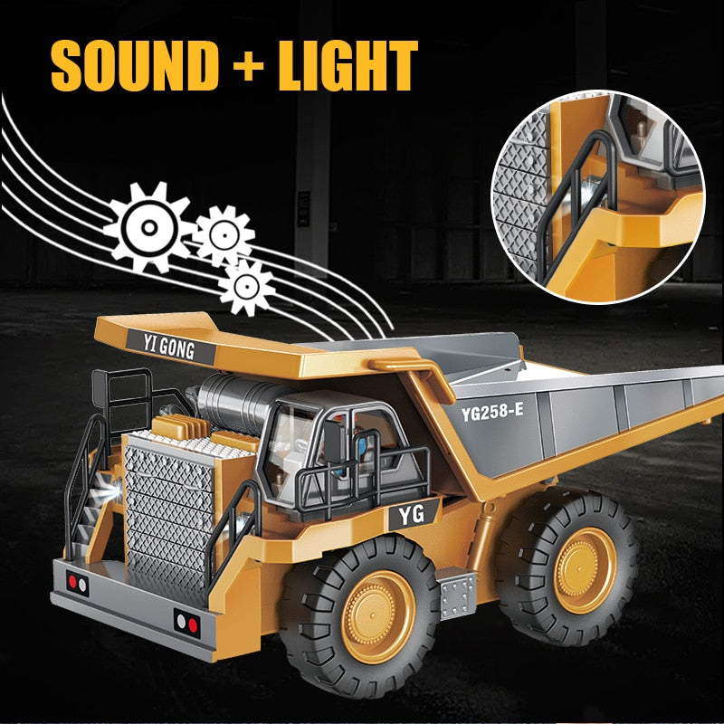 1:24 Scale RC Alloy Construction Vehicles Set: Dump Truck, Forklift, and Excavator – Ultimate Remote Control Car Toys for Boys, Perfect Children's Gifts