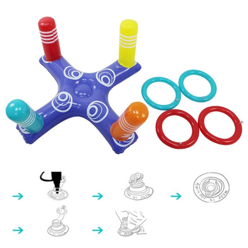 Summer Water Fun: Inflatable Ring Toss Pool Game Toy for Kids - Perfect for Outdoor Pool and Beach Play