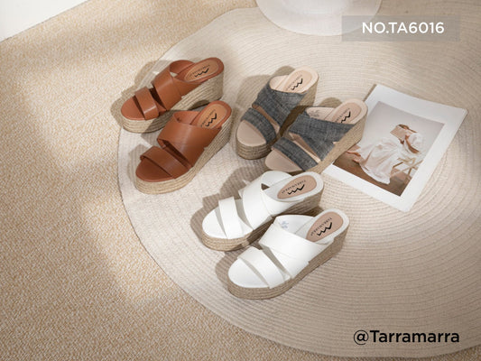 Tarramarra Women's Crossover-Strap Platform Heels Slip-on Sandal Slides Wedges Julie TA6016
